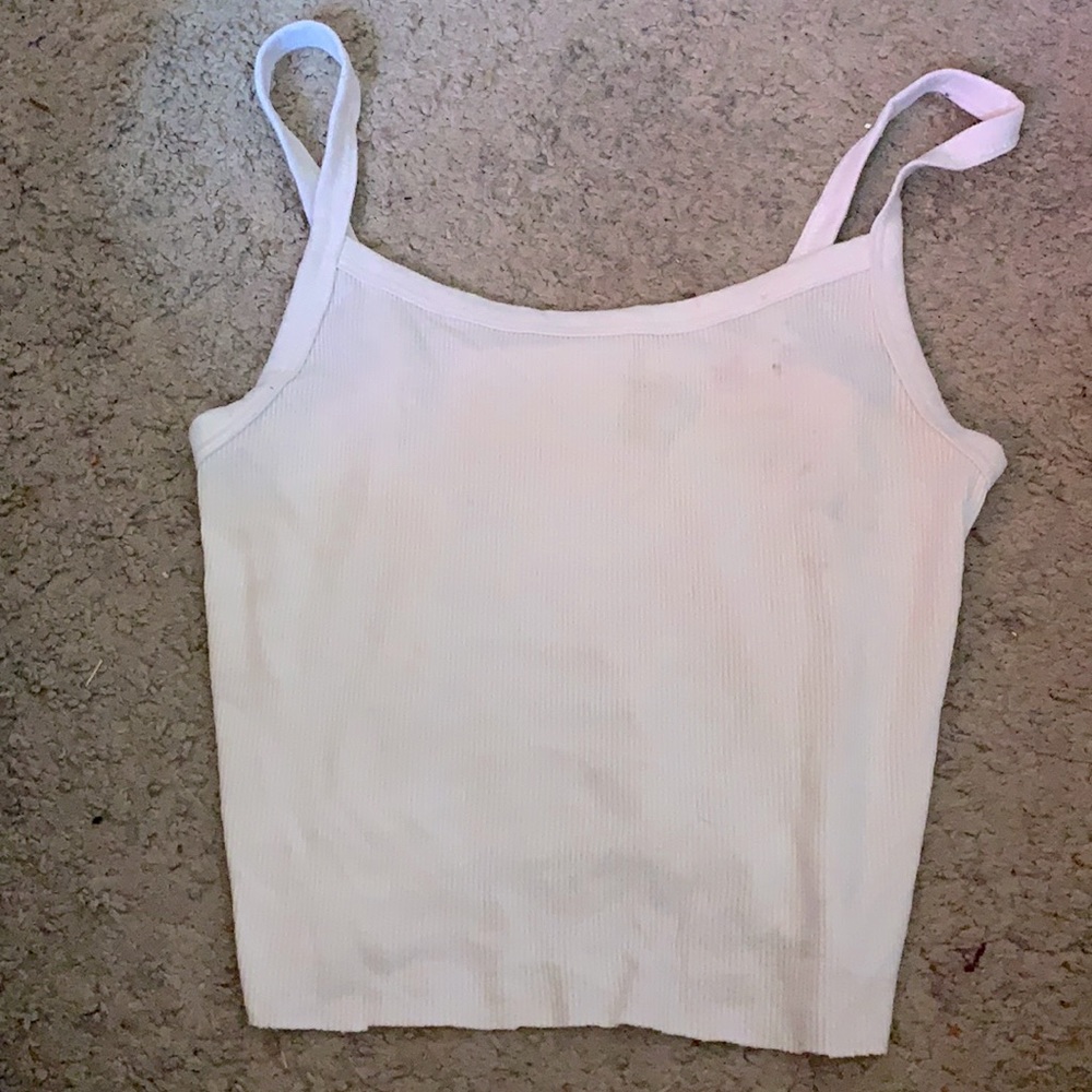 a white cropped shirt